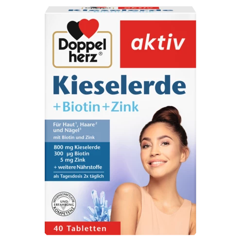 Abbildung der Produktverpackung Doppelherz aktiv Kieselerde Frontansicht